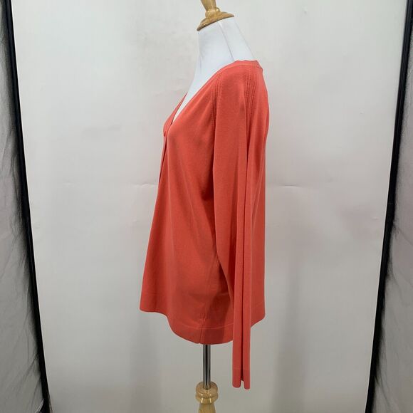 Pendleton Silk Blend Cardigan Womens Plus 1X Coral Long Sleeve Button Up Sweater - Picture 5 of 13